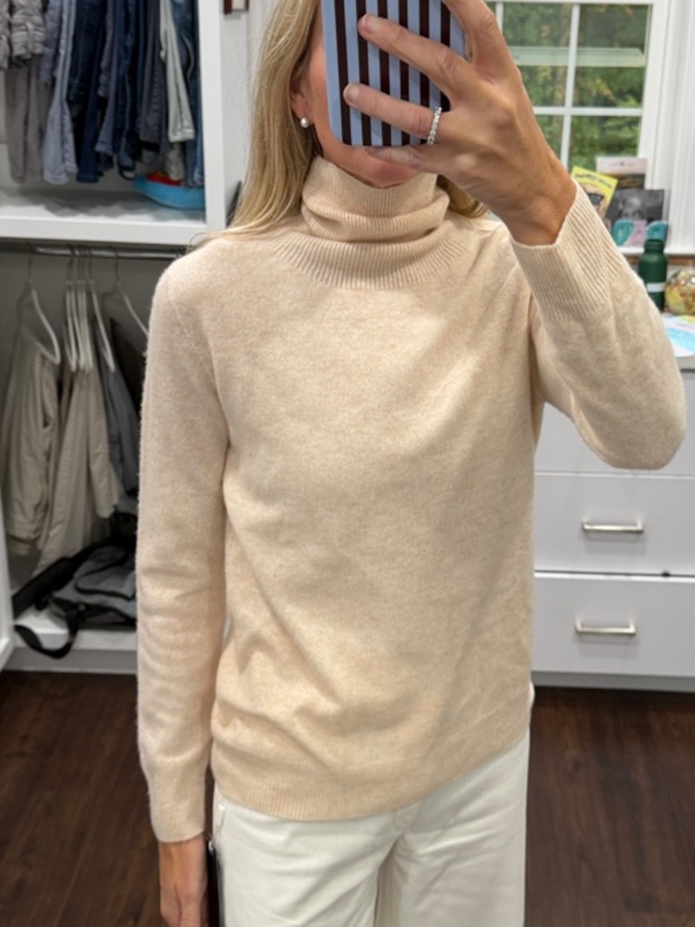 Amazon Women's Beige Turtleneck Sweater